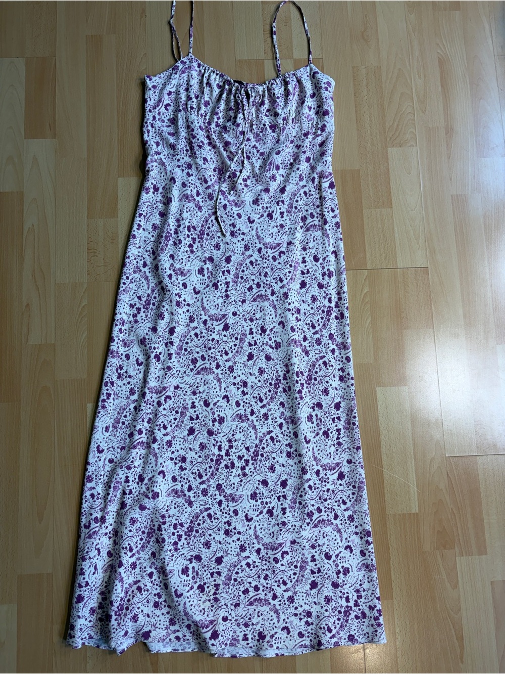 Réalisation Par The Alba Silk Babydoll Slip Dress in Mystic Purple & White XXL - Picture 7 of 16